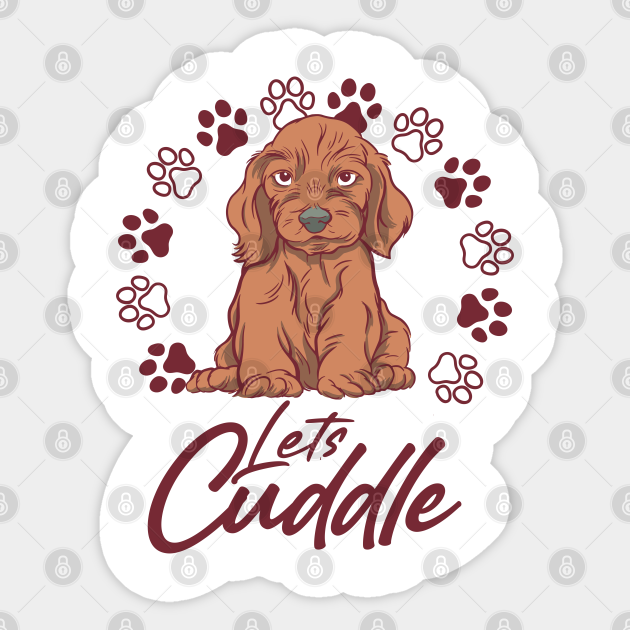Dog Cuddle Time Dog Cuddle Time Sticker TeePublic